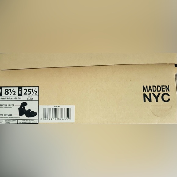 LUG WEBBED HEEL SANDAL Elegant Black Platform Sandals NYC Maden Size 8.5 NWT - Picture 10 of 10